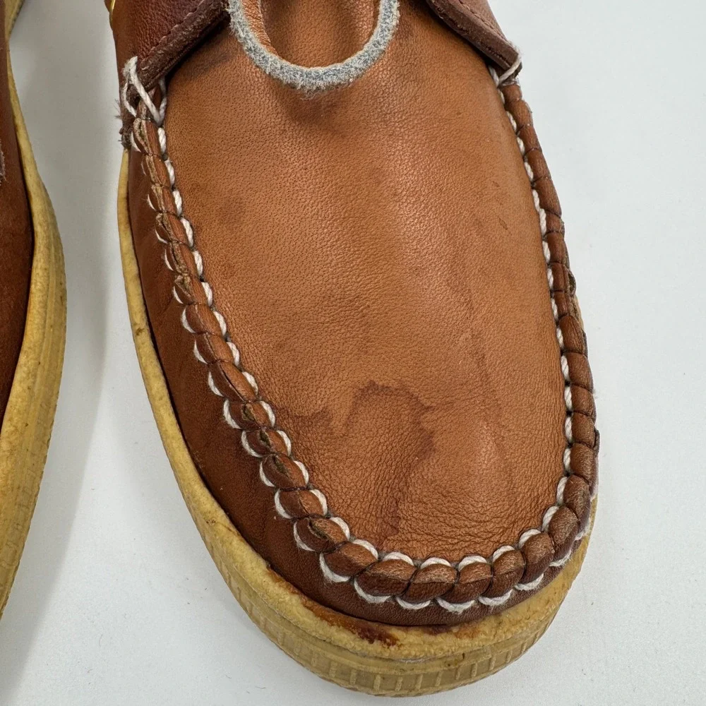 Vintage Coach Leather Boat Shoes Tan Brown Made in Italy‎ Deck Shoes Mens 8.5